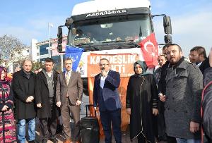 BAYIR-BUCAK VE SURİYE İÇİN YARDIM TIRI DUALARLA UGURLANDI