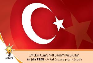 İlçe Başkanımız Sn. Av. Şahin PİRDAL'ın Kutlama Mesajı